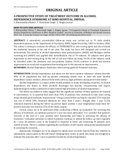 a prospective study of treatment outcome in alcohol dependence