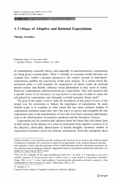 A Critique of Adaptive and Rational Expectations