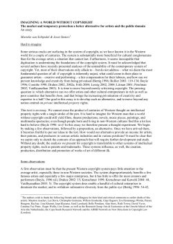 IMAGINING A WORLD WITHOUT COPYRIGHT The
