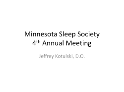 Minnesota Sleep Society 4th Annual Meeting