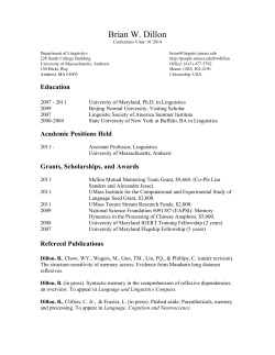 Brian W. Dillon - UMass Blogs