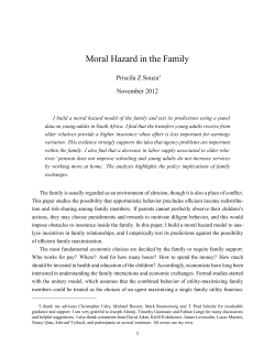 Moral Hazard in the Family