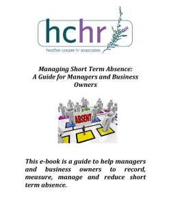 Managing Short Term Absence