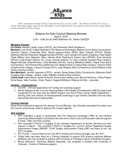 Alliance for Kids Council Meeting Minutes