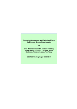 Choice Set Awareness and Ordering Effects in Discrete