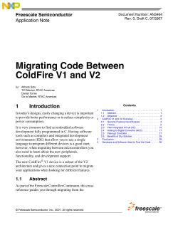 Migrating Code Between ColdFire V1 and V2