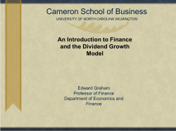 Dividend Growth Model Slides - University of North Carolina