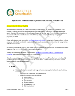 Environmental Specification for Health Care Furnishings