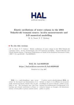 Elastic oscillations of water column in the 2003 Tokachi-oki
