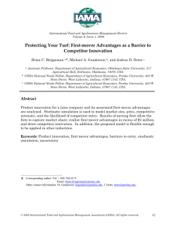 First-mover Advantages as a Barrier to Competitor Innovation