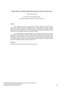 Study of Effect of Cognitive Behavioural Therapy for Drivers