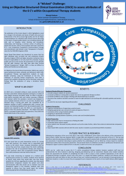 (OSCE) to assess attributes of the 6 C`s within Occupational Therapy