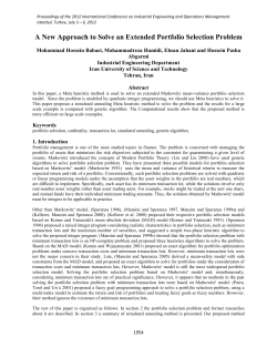A New Approach to Solve an Extended Portfolio Selection Problem