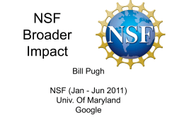 3-billPugh-NSF Broader Impact