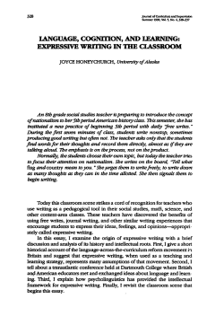 language, cognition, and learning: expressive wring in the