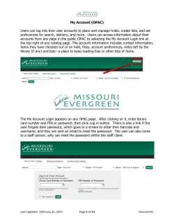 My Account (OPAC) - Missouri Evergreen Libraries
