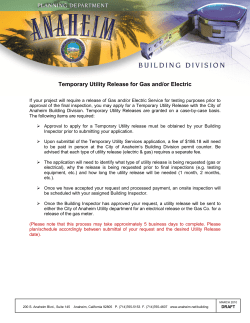 Temporary Utility Release for Gas and/or Electric