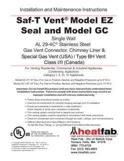 Saf-T Vent&reg; Model EZ Seal and Model GC