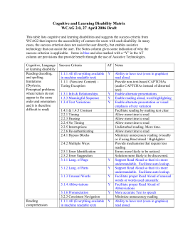 Cognitive or learning disability