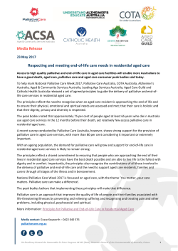 Media Release Respecting and meeting end-of