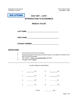 Department of Economics - chass.utoronto