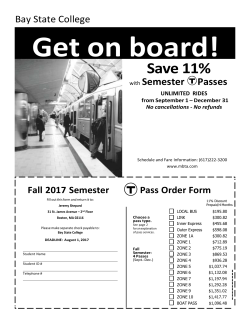 Fall 2017 Semester Pass Order Form