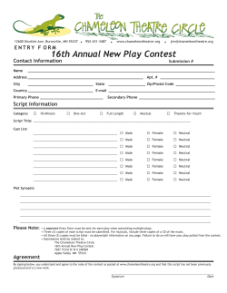 New Play Contest 16 Entry Form
