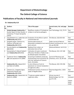 Department of Biotechnology - The Oxford Educational Institutions