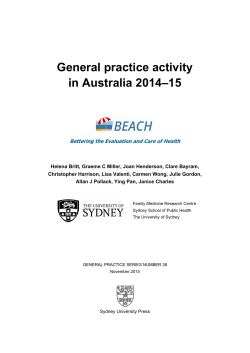 General practice activity in Australia 2014&ndash;15