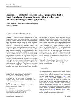 Acclimate—a model for economic damage propagation. Part 1