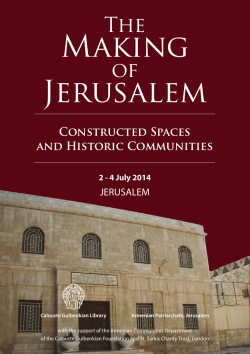 Making Jerusalem - Funda&ccedil;&atilde;o Calouste Gulbenkian