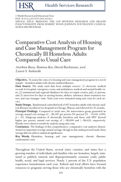 Comparative Cost Analysis of Housing and Case