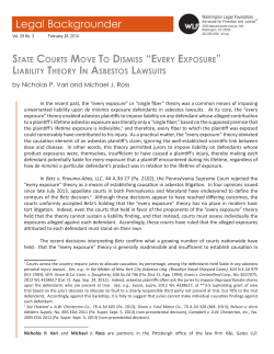 Legal Backgrounder - the Washington Legal Foundation