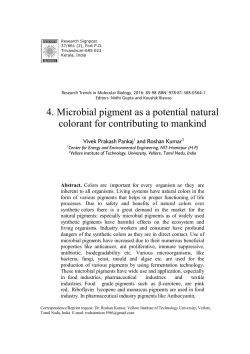 4. Microbial pigment as a potential natural colorant for contributing to