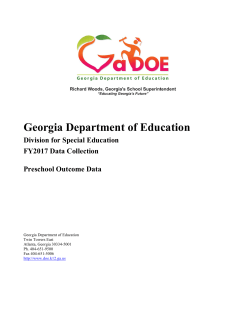 Georgia Department of Education Division for Special Education
