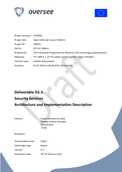 D3.3: Security Services Architecture and Implementation