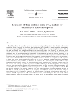 Evaluation of three strategies using DNA markers for