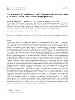 Free atmospheric CO2 enrichment (FACE) increased labile and total