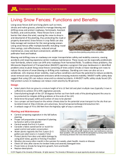 Living Snow Fences: Functions and Benefits