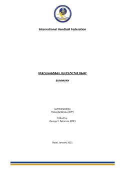 BEACH HANDBALL RULES OF THE GAME