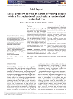 Social problem solving in carers of young people with a first episode