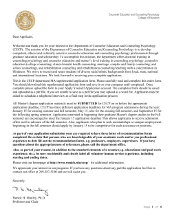 Dear Applicant - Western Michigan University