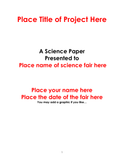4th-8th Grade Science Fair Report Template