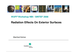 Radiation Effects On Exterior Surfaces