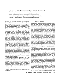 Glucose-Lactate Interrelationships: Effect of Ethanol