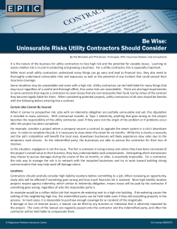 Be Wise: Uninsurable Risks Utility Contractors Should Consider
