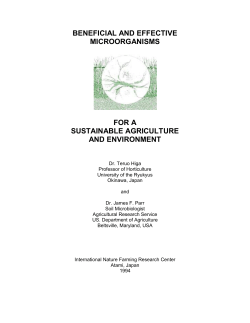 beneficial and effective microorganisms for a sustainable agriculture