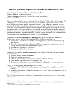 Outcomes Assessment - University of Colorado Denver
