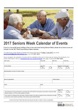 2016 Seniors Week Calendar of Events