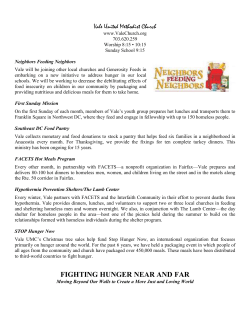 Fight Hunger Near And Far - Vale United Methodist Church